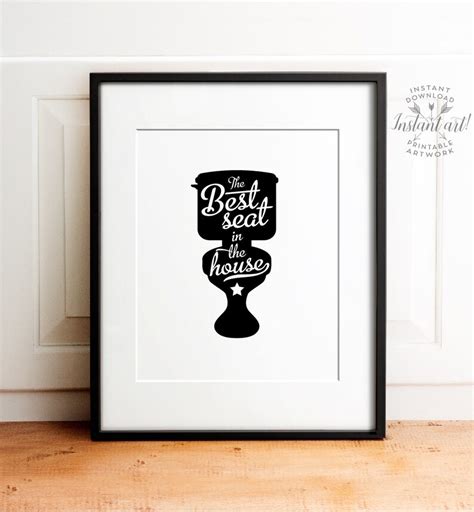 Funny Bathroom Art Best Seat In The House Printable Art Etsy