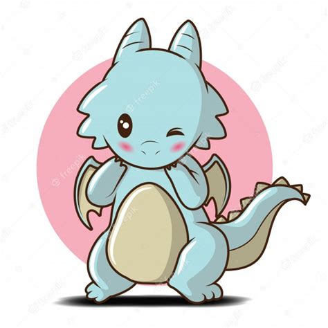 Cute Baby Dragon Cartoon Character Fairy Tale Cartoon Concept