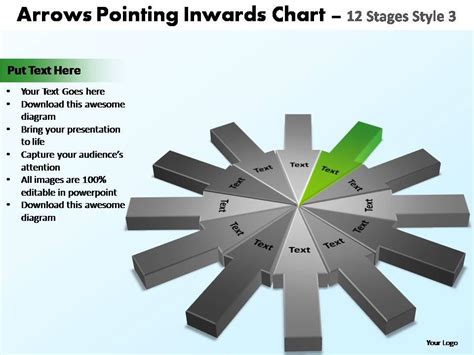 Arrows Pointing Inwards Chart 12 Stages Style 3 Powerpoint Templates