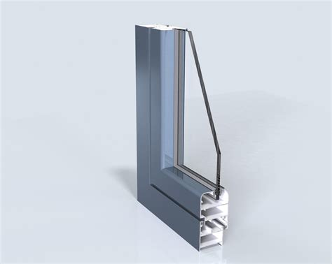 Aluminium Window Profile Rendering Solidworks