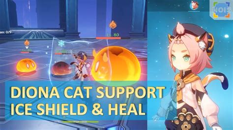 Diona Cat Support Ice Shield And Heal Test Run Genshin Impact