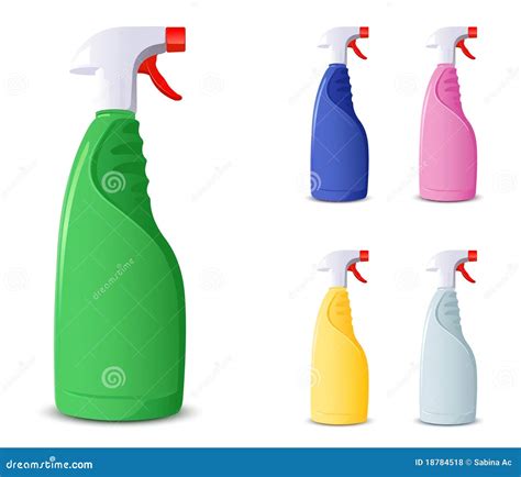 Spray Bottle Mockup Set Vector Realistic Illustration Cartoondealer