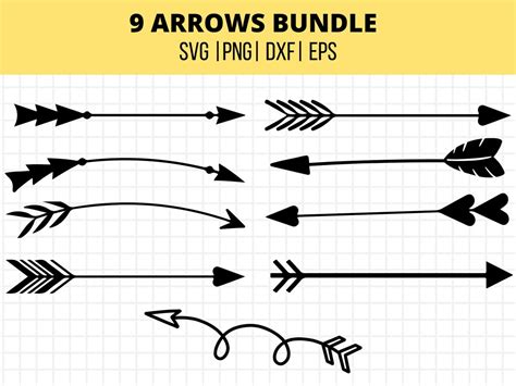 Arrows Svg Bundle Arrow Clipart Boho Tribal Arrows Silhouette Cricut