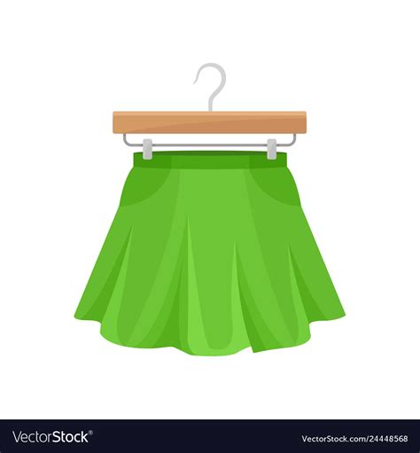 Cartoon Summer Green Skirt On Clothes Hanger Vector Image