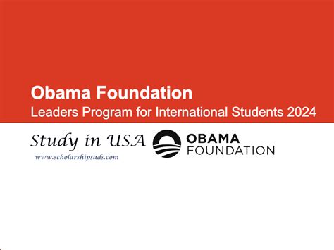 Obama Foundation Leaders Program For International Students 2024 Usa