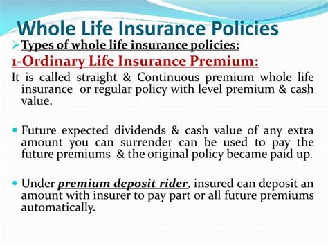 Ppt Chapter 2 Life Insurance Policies “whole Life Insurance