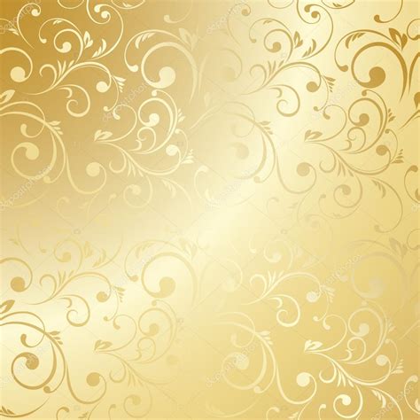 Papel De Parede Floral Luxo Dourado — Vetor De Stock © Strizh 82708248