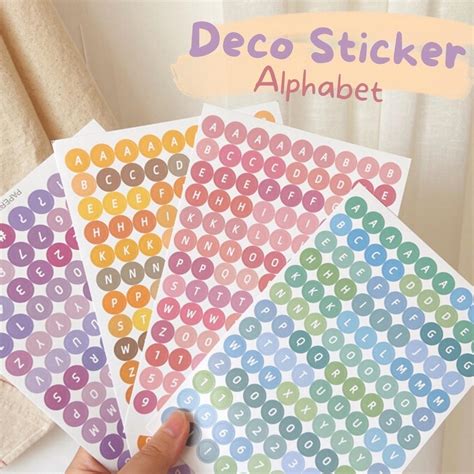 Jual Stiker Huruf Deco Alphabet Untuk Number Aesthetic Sticker Sheet Kiss Cut Sticker Huruf Diy