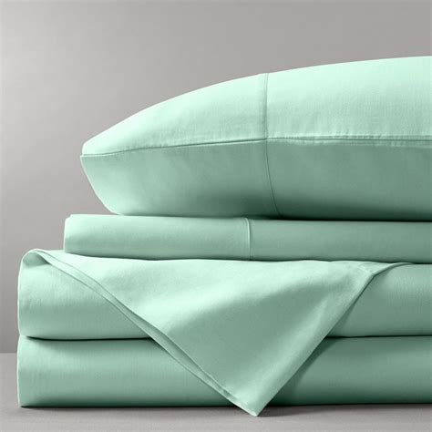 Luxury Bamboo Cotton Sheet Set 400tc Aqua Queen Bed Cotton Sheet