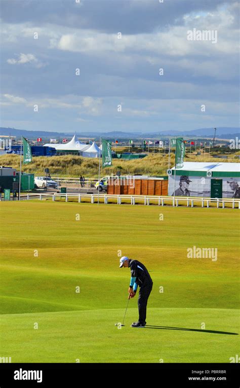 A Competitor Putting On The Old Course At St Andrews Fife Scotland At