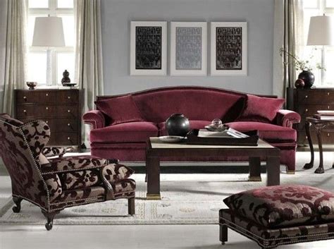 The home's driving color scheme is mostly cool: Thomas O'Brien for Hickory Chair. Wine sofa and chairs at ...