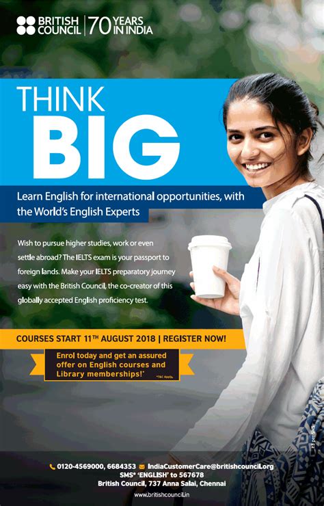British Council Courses Start 11th August 2018 Ad Advert Gallery