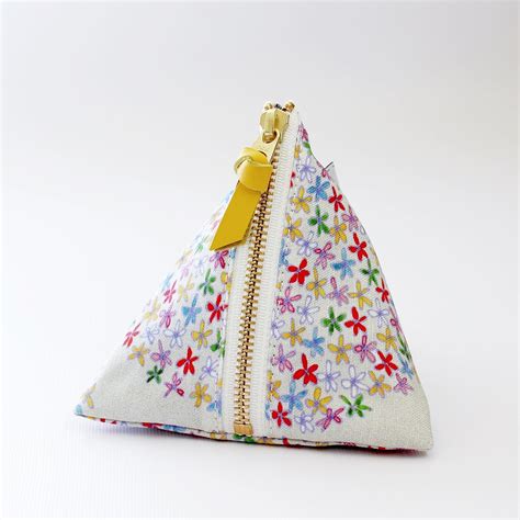 Floral Triangle Zipper Pouch Emma Handmade