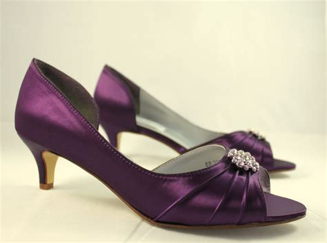 Purple Wedding Shoes Low Heel Sale Size 8 175 Inch Heel Aubergine
