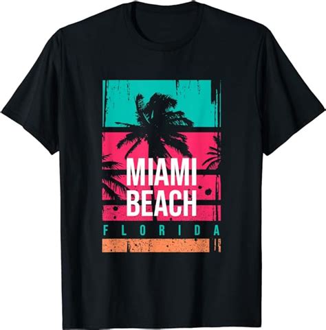 Miami Beach Tee Shirts Miami Short Sleeve Graphic Design T Shirt