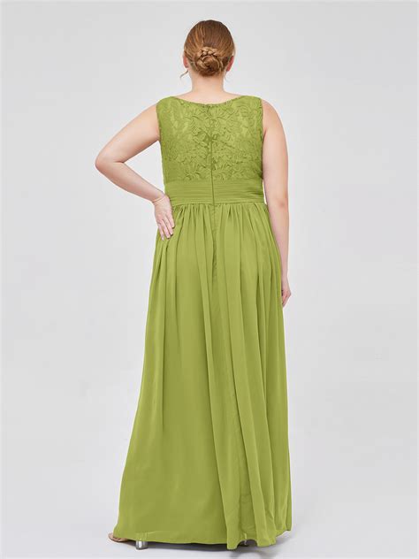 Adalyn V Neck Chiffon And Lace Maxi Bridesmaid Gown Clover Babaroni Babaronicom