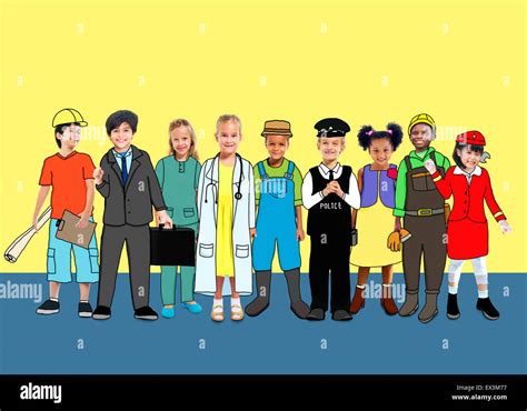 Children Kids Dream Jobs Diversity Occupations Concept Stock Photo - Alamy