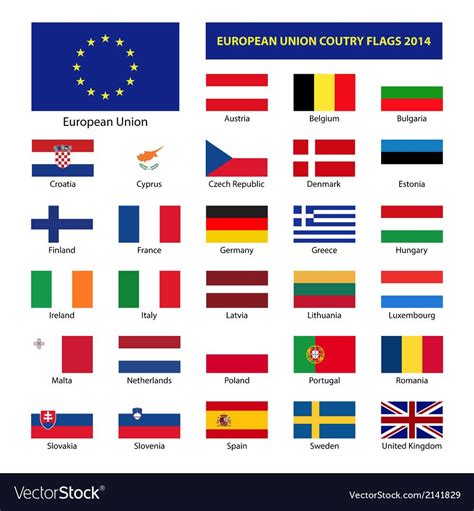 97 Cool European Union Countries Flags Vector Insectza