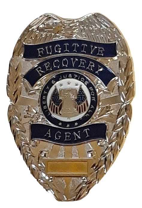 Fugitive Recovery Agent Shield Badge Nickel Silver