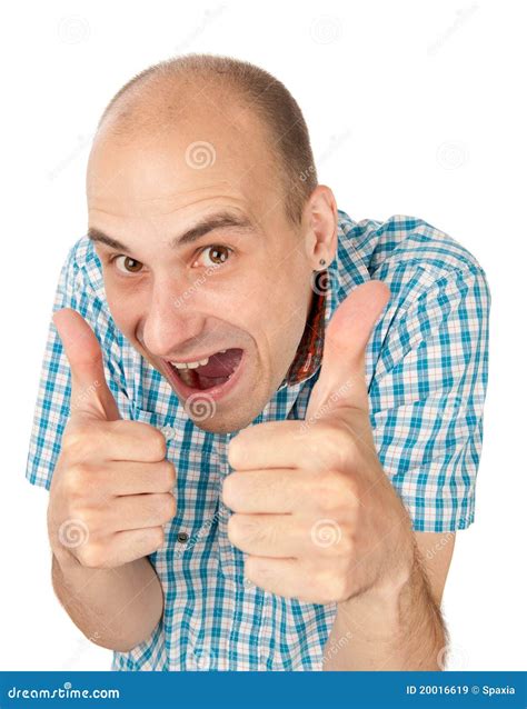 Man Showing His Thumb Up Stock Image Image Of Bald Happy 20016619