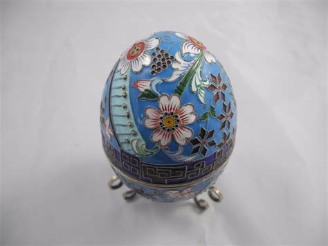 Russian Gilded Silver And Cloisonne Enamel Easter Faberge Egg Buy