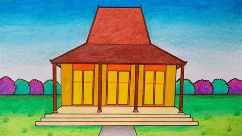 Cara Menggambar Rumah Joglo Cara Menggambar Dan Mewarnai Rumah Adat