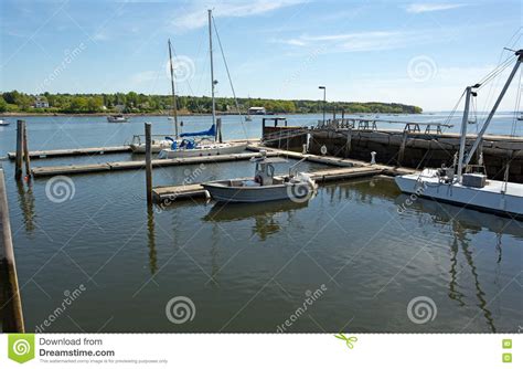 Harbor View At Belfast Maine Stock Image Image Of Barge Penobscot