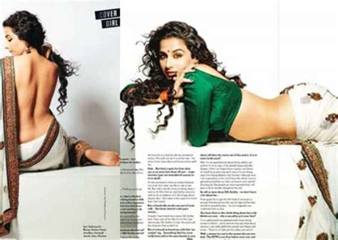 Vidya Balan Poses Backless In Saree Fhm Cover Girl