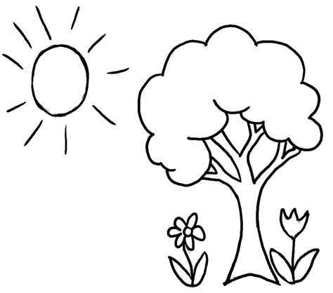 Easy and free to print flowers coloring pages for children. Pictures Welcome Spring Tree Coloring Pages For Kids ...