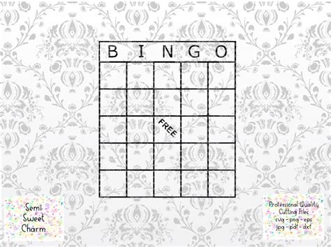 Bingo Svg Bingo Blank Svg Bingo Card Svg Games Svg Etsy