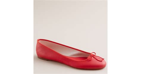 Jcrew Classic Leather Ballet Flats In Red Lyst