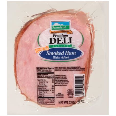 Smithfield Premium Deli Sliced Ham Water Added 5 Oz Slices 6 2 Lb