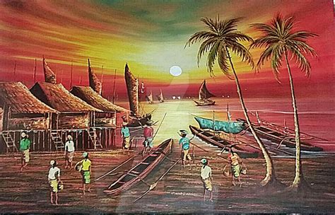 Sanur Sunset Bali Oil Painting By Art On Canvas On Deviantart