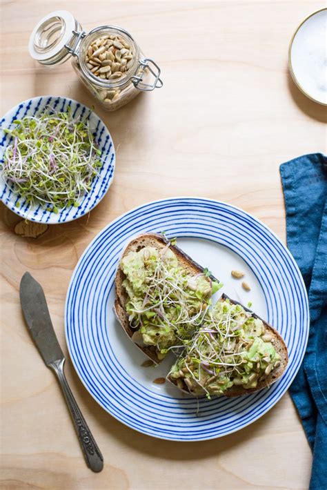 Avocado And Bean Toast With Sprouts And Seeds The New Baguette
