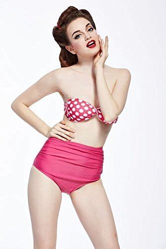 Women Vintage 50s Pinup Girl Rockabilly High Waist Retro Bikini