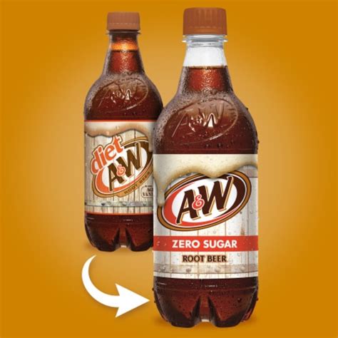 Aandw Diet Root Beer Soda 20 Fl Oz Smiths Food And Drug