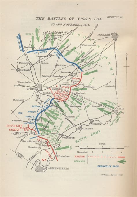 First Battle Of Ypres Wwi 5 9 November 1914 780 X 1120 Rwarmaps