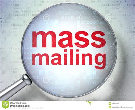 Marketing Concept Mass Mailing With Optical Glass Stock Illustration