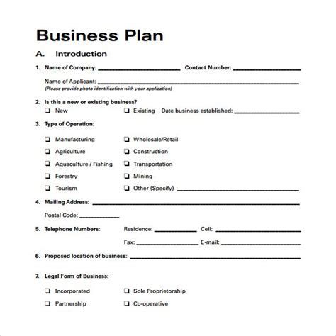 Business Plan Template Free Download Small Business Plan Template