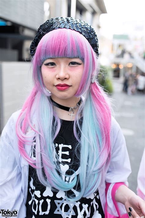 pink hair and choker in harajuku tokyo fashion news