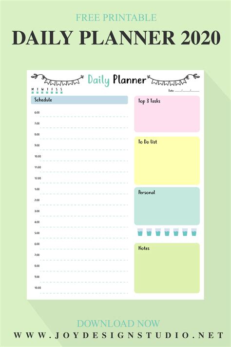 Free Daily Planner Template Printable Printable Templates