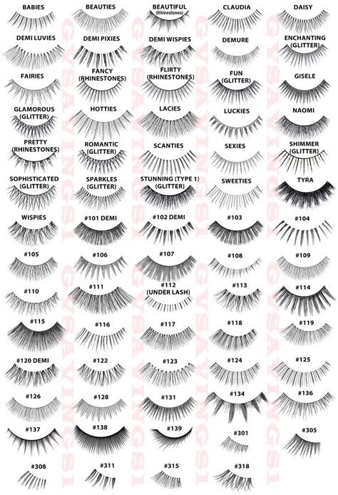 complete ardell lash styles chart anyone try the half sets fake lashes eye makeup false