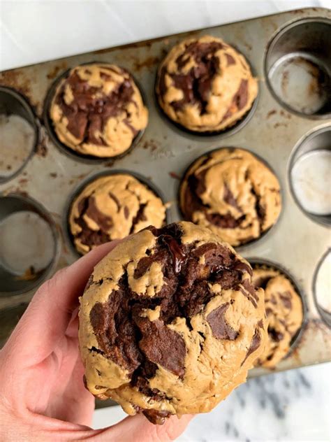 Healthy Chocolate Peanut Butter Banana Muffins RachLmansfield Healthy