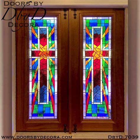 Custom Church Doors With Stained Glass Front Entry Doors By Decora