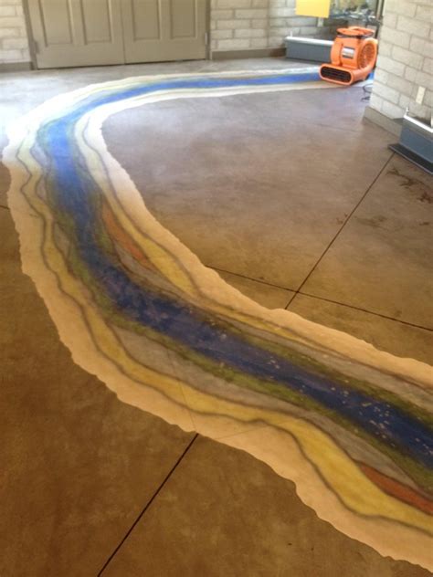 Simply flush with clean water, allow concrete to dry and apply. Integral colored concrete floor BEFORE polishing - Photo ...