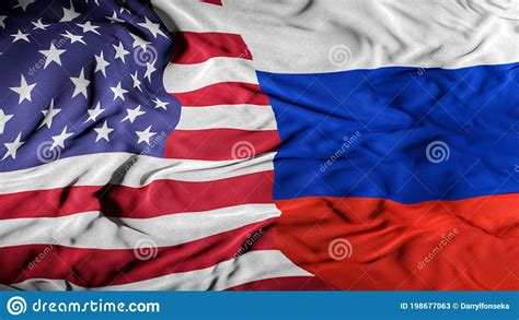 us russia combined flag united states and russia relations concept american russian