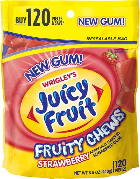Wrigleys Juicy Fruit Strawberry Fruity Chews Gum Bag Shop Candy At H E B