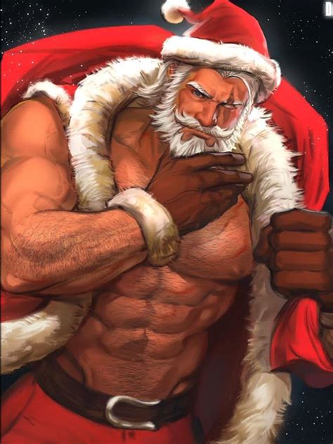Buff Santa Santa Cartoon