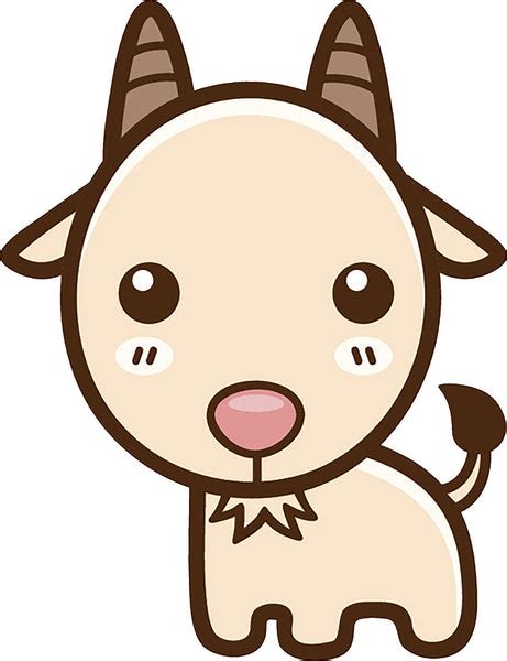 Cute Simple Kawaii Animal Cartoon Icon Goat Vinyl Decal Sticker