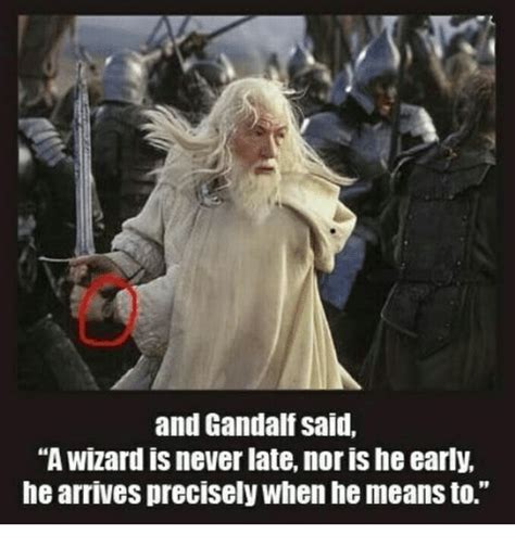 He arrives precisely when he means to. 25+ Best Memes About a Wizard Is Never Late Nor Is He ...